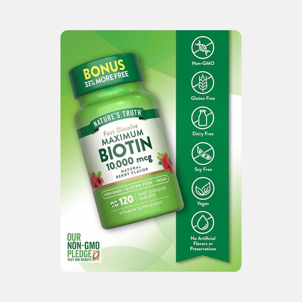 Nature’s Truth Biotin 10,000 mcg for Healthy Hair 4