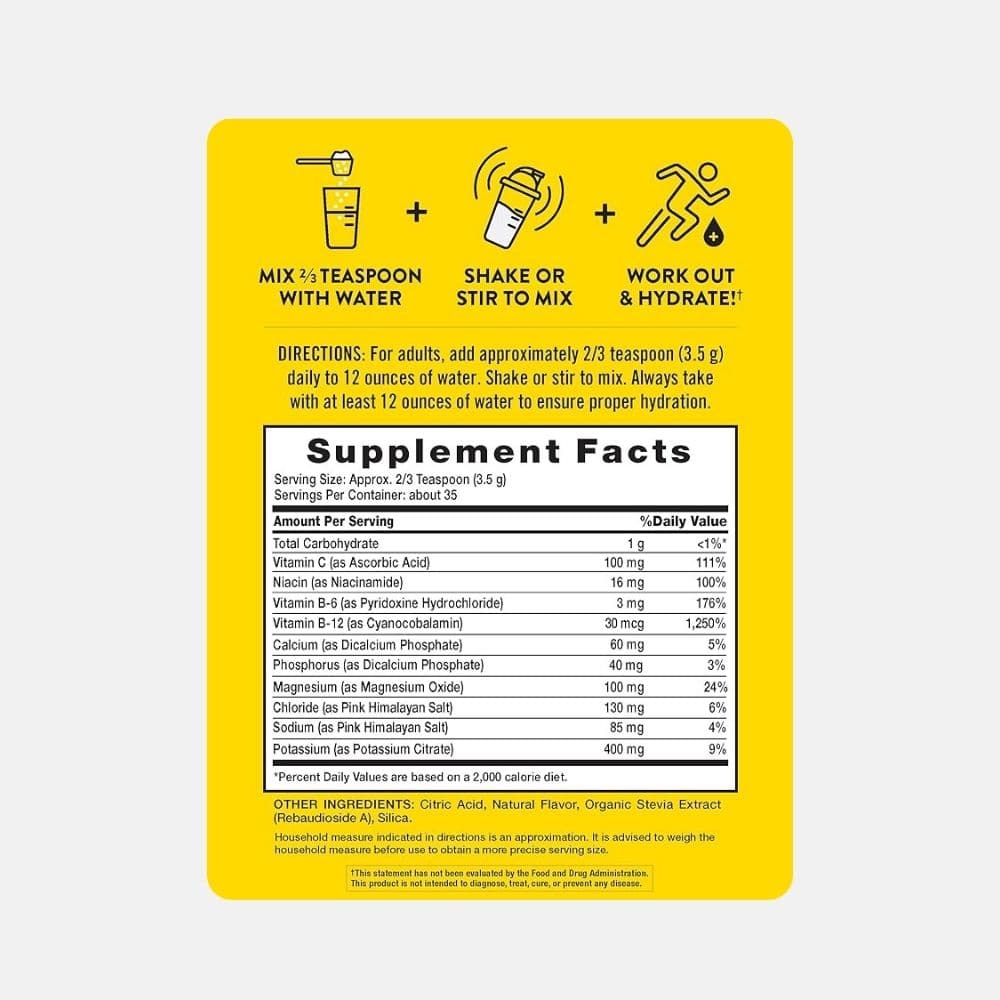 Lemon Electrolyte Powder Mix for Hydration (35 Servings) 6