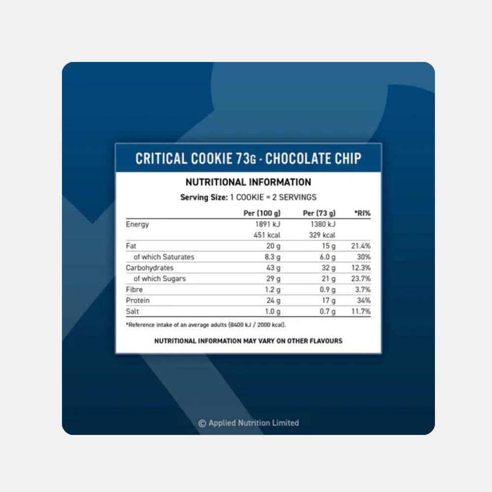 Applied Nutrition Critical Cookie - Chocolate Chip 2