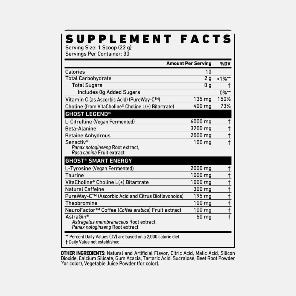 Ghost Legend Pre-Workout - Warheads® Sour Watermelon Flavor - 30 Servings 2