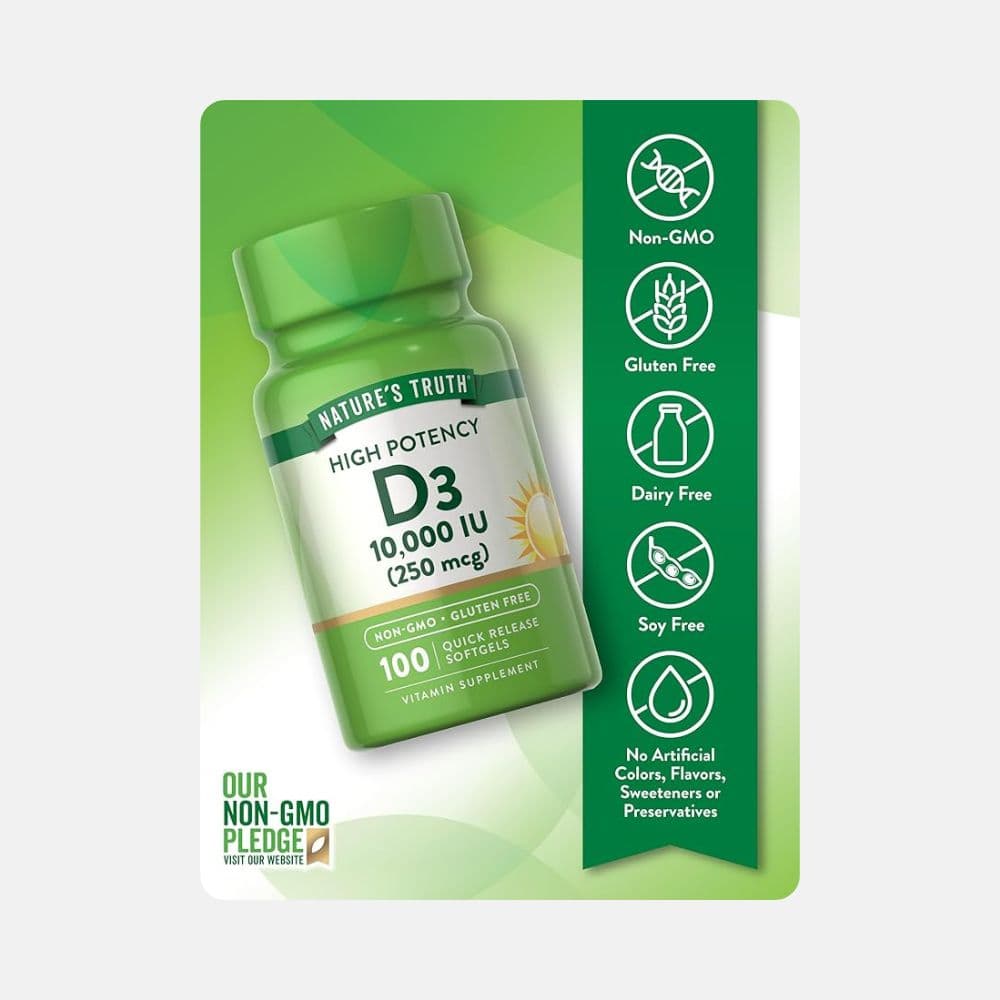 Nature’s Truth Vitamin D3 250 mcg - Daily Softgel Supplement 4